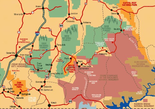 Area Map Bryce Canyon NP