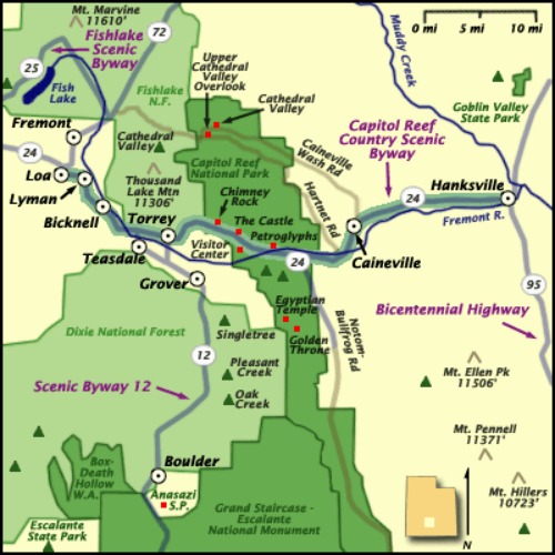 Capitol Reef National Park - Map