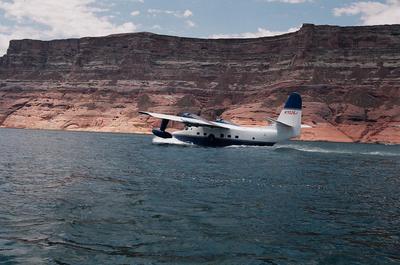 Getting to watch a water plane take off - exciting!