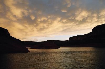 A stormy day on the lake is pretty dramatic.