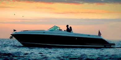 Power Boat at  Sunset