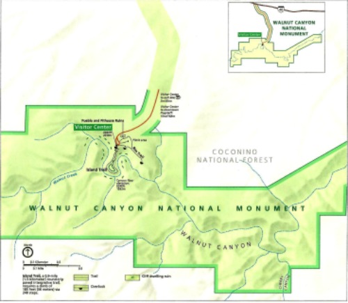 Walnut Canyon National Monument Map